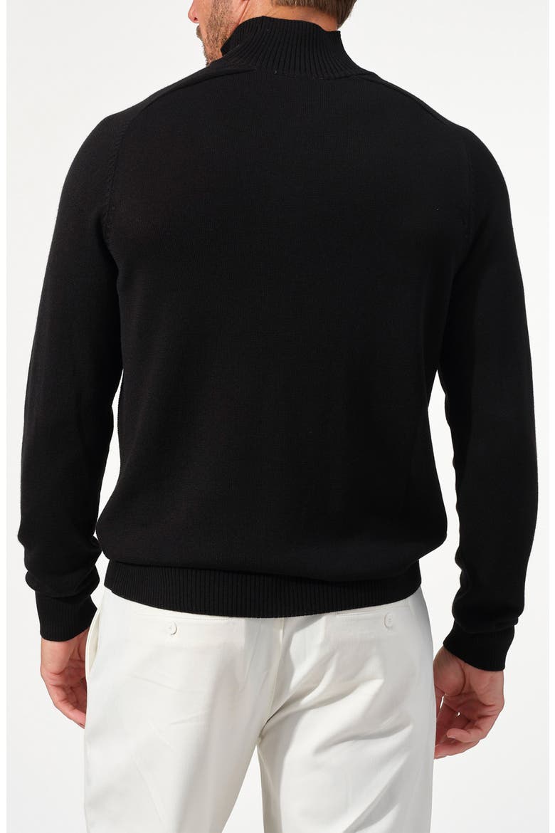 Verona V-Insert Merino Wool Sweater, Alternate, color, BLACK