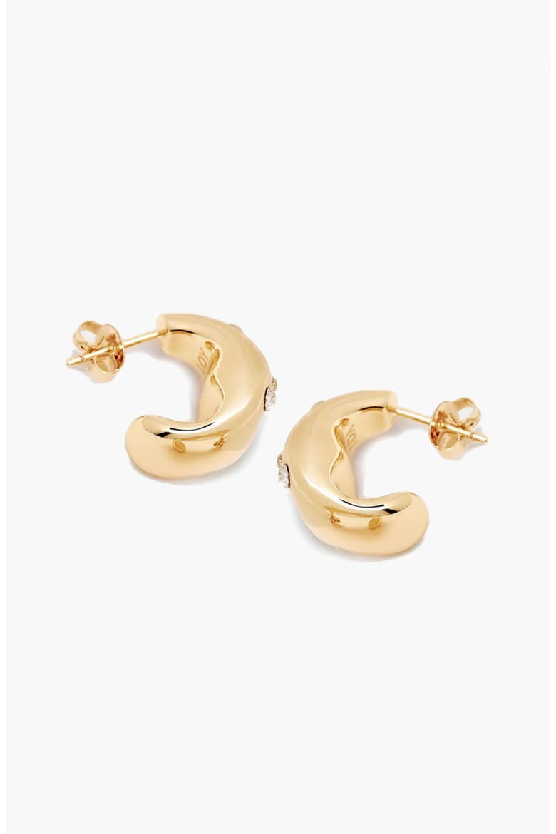 Remeni Crystal Chubby Hoop Earrings in Gold, Main, color, Gold