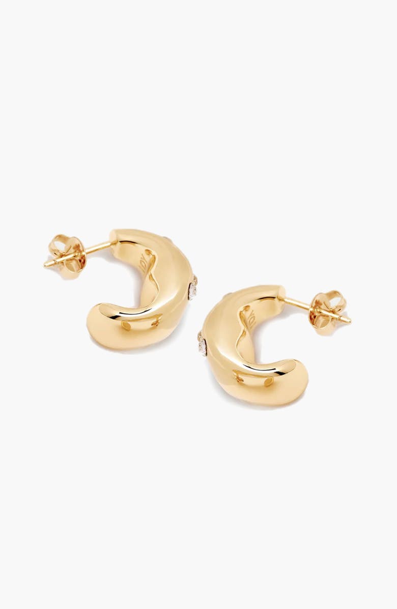 YOJ Remeni Crystal Chubby Hoop Earrings in Gold, Alternate, color, Gold