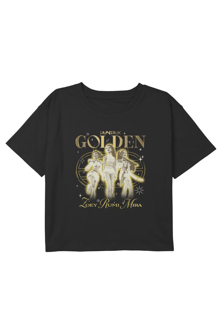 Girl's KPop Demon Hunters The Golden Girls Logo  Graphic T-Shirt, Main, color, Black