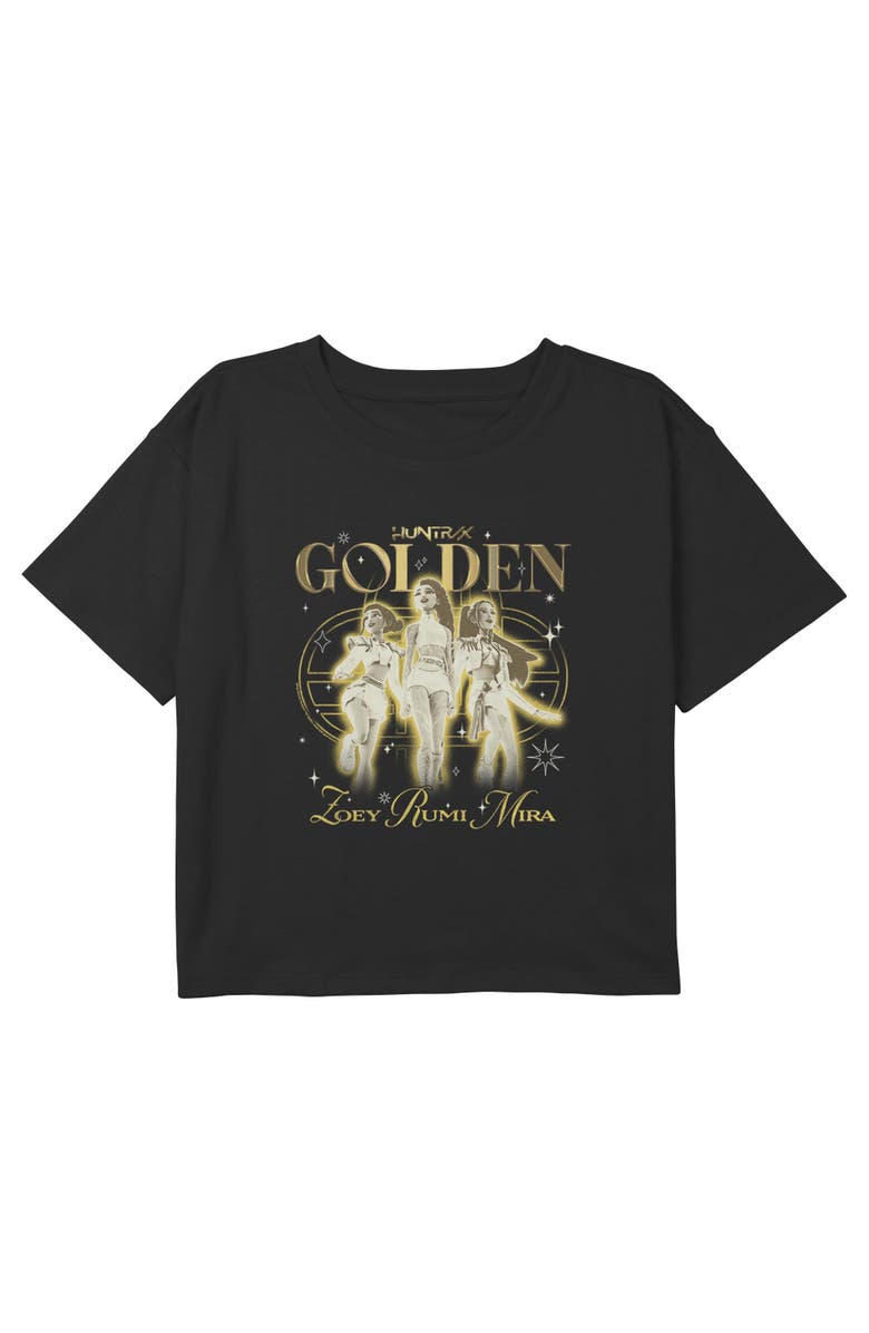 KPop Demon Hunters Girl's KPop Demon Hunters The Golden Girls Logo Graphic T-Shirt, Main, color, Black