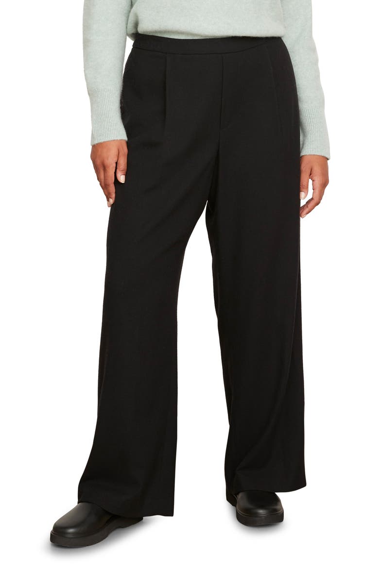 Flannel Easy Pull-On Pants, Main, color, BLACK