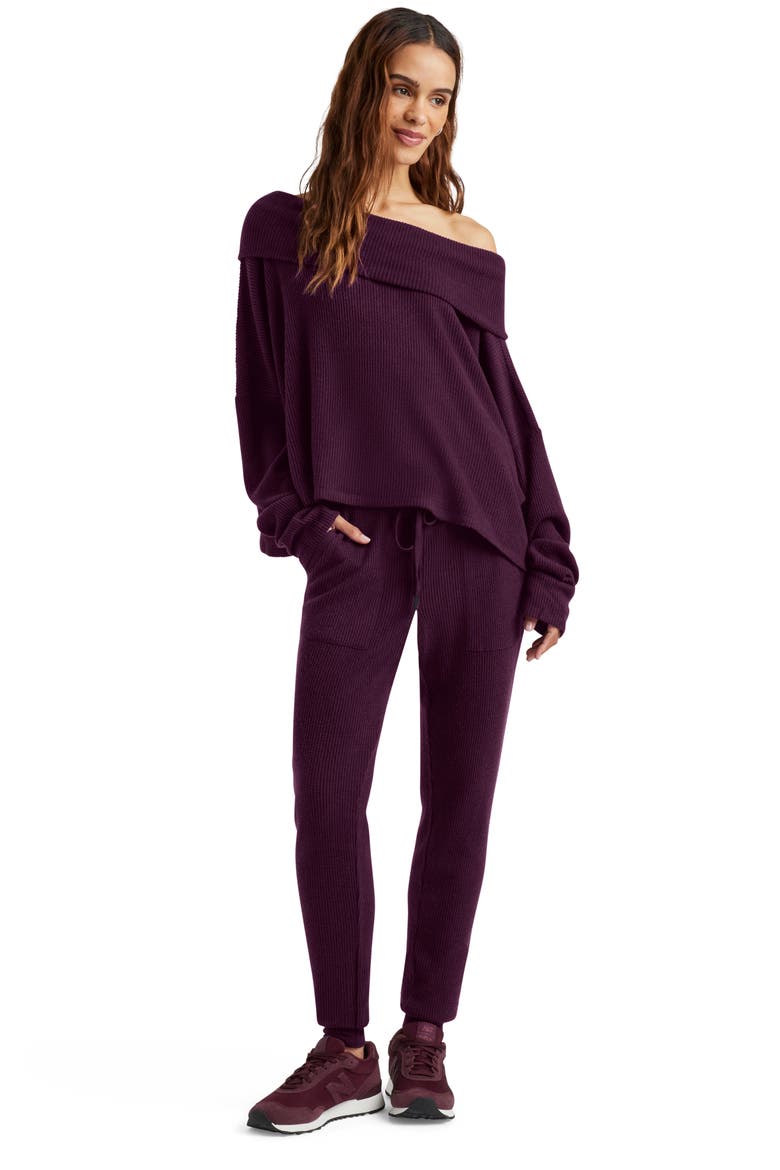London One-Shoulder Lounge Top, Alternate, color, PLUM