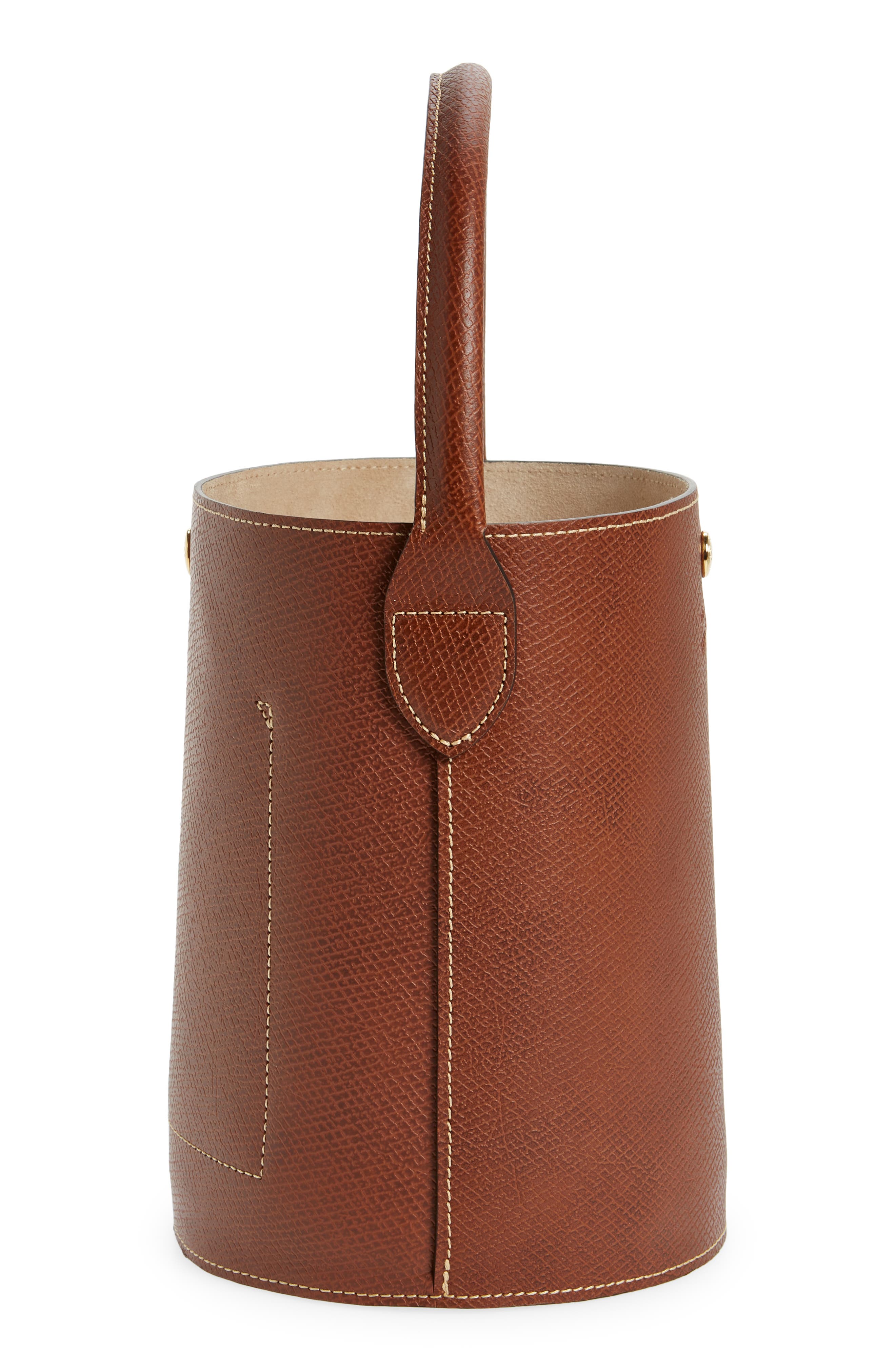 Longchamp Le Pliage Cuir Russie Leather Bucket Bag, Alternate, color, 