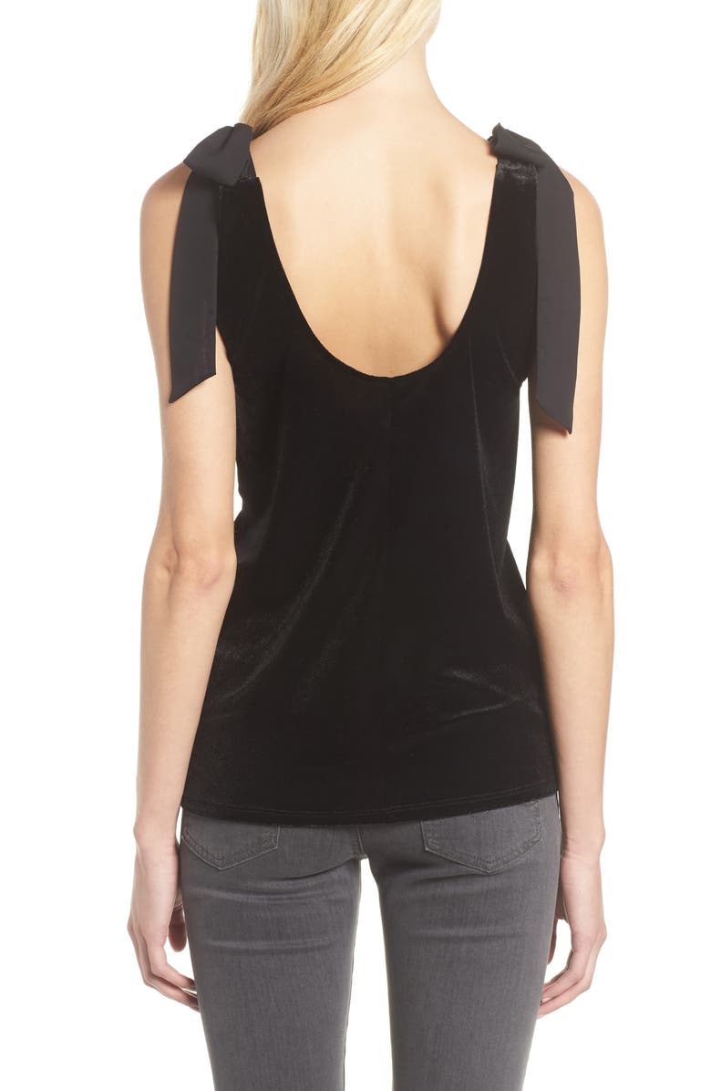 GIBSONLOOK Gibson x Glam Squad Tara Bow Detail Velvet Top, Alternate, color, 
