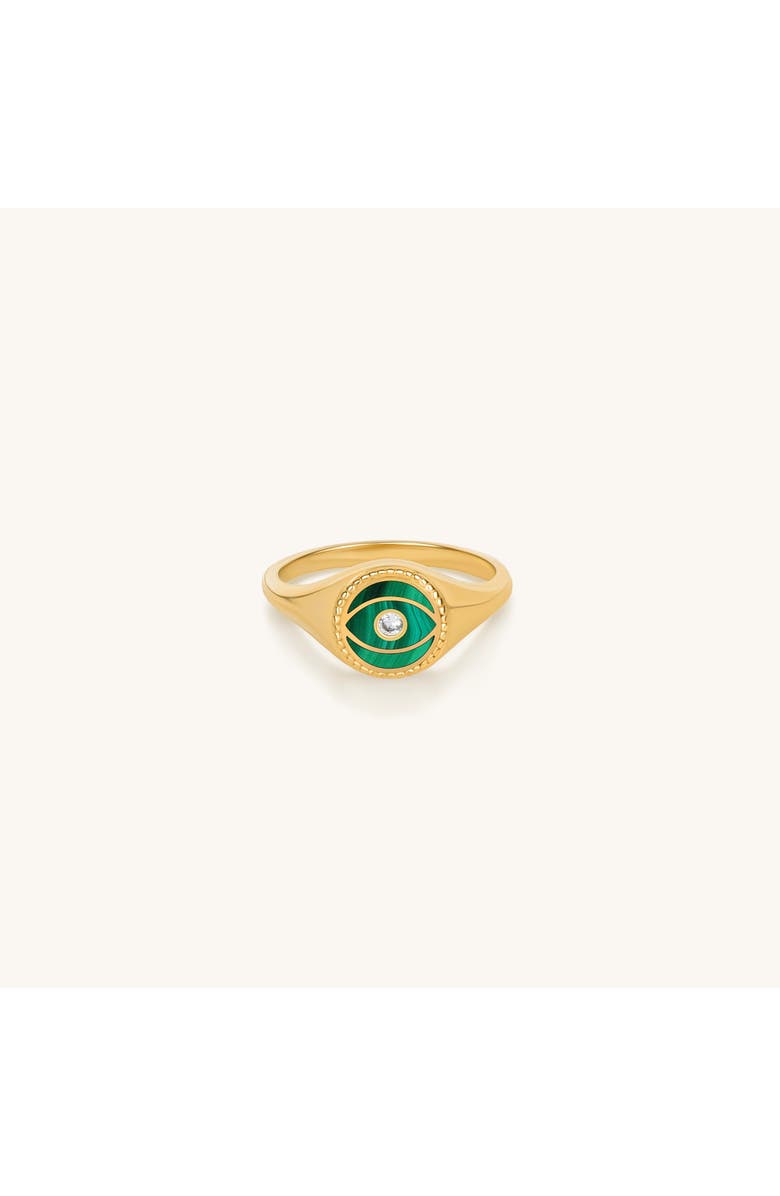 Karma and Luck Soul's Transformation Evil Eye Malachite Ring, Alternate, color, Gold/Breen