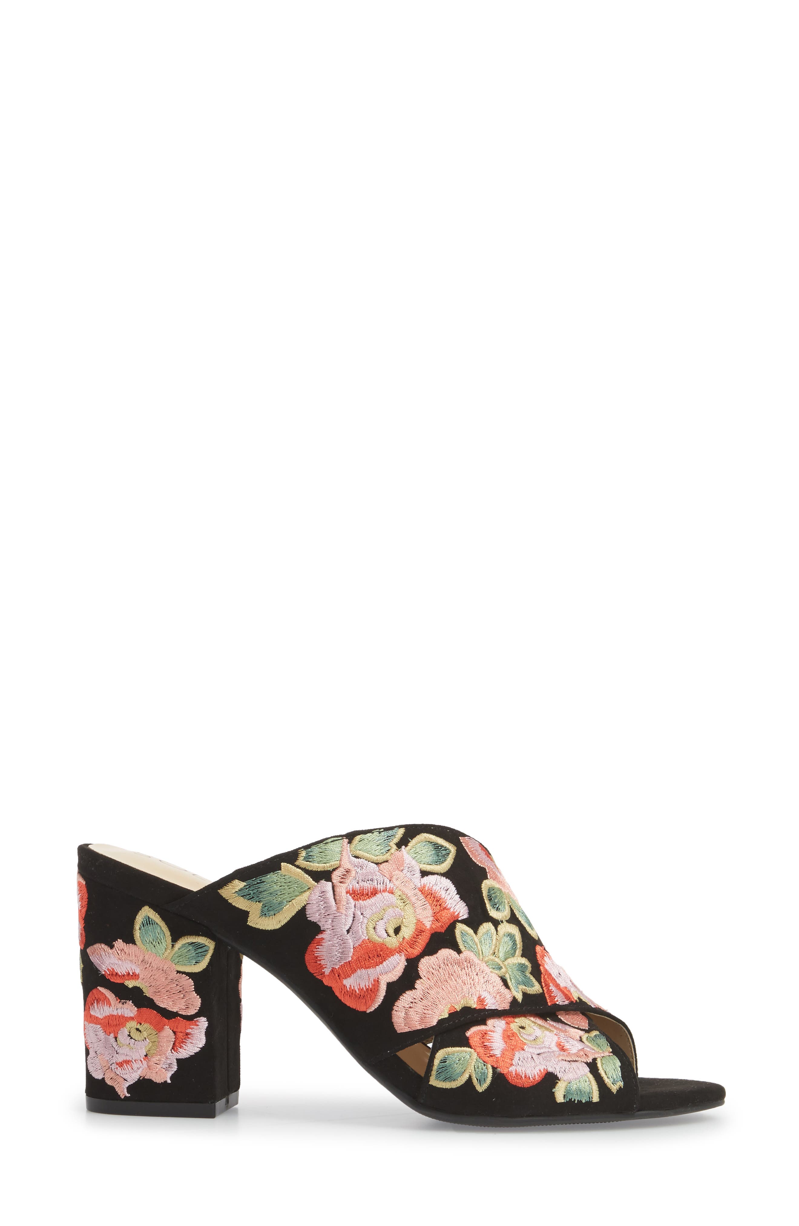 Sole Society Luella Flower Embroidered Slide, Alternate, color, 