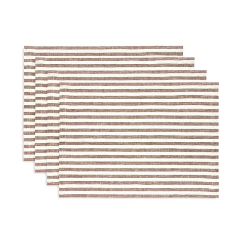 Linen Placemats - Amalfi Stripe, 14" x 19" Inch