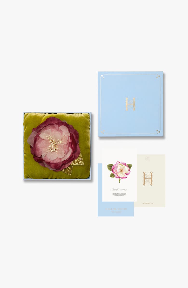 Helena Simon The Camellia Floral Brooch, Alternate, color, Pink