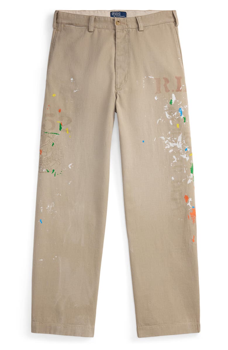 Polo Ralph Lauren Rustic Twill Chino Pants, Alternate, color, Straw Khaki W/ Stencil