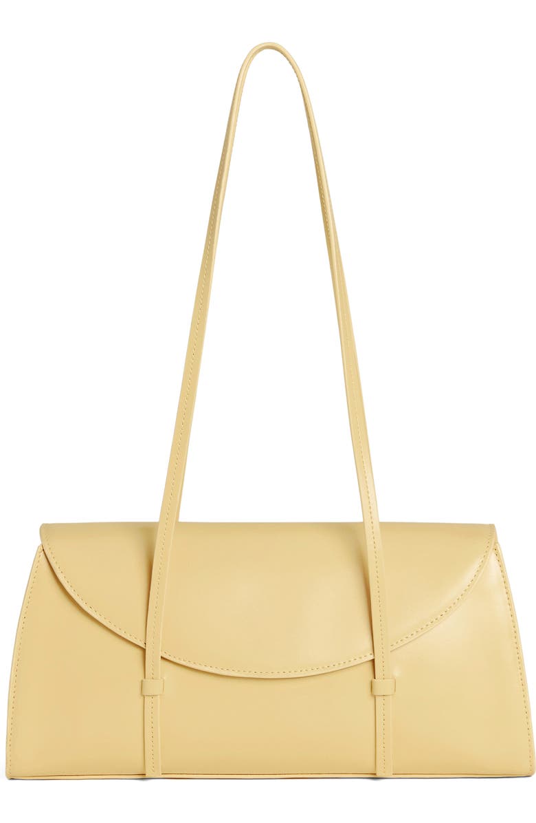 Reformation Elena Leather Shoulder Bag, Main, color, Lemon Custard Leather