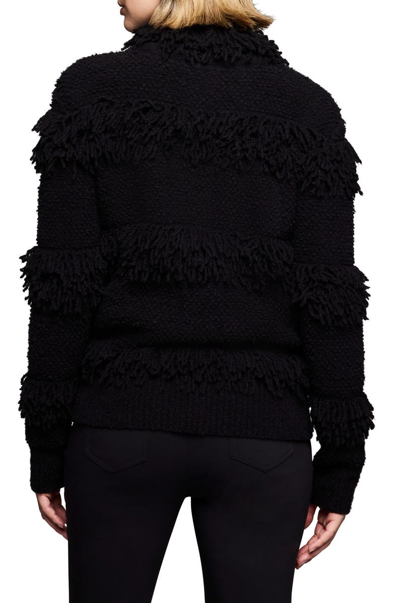 NIC+ZOE Fringe Knit Jacket, Alternate, color, Black Onyx