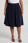 24seven Comfort Apparel Pleated Elastic Waist Skirt