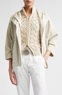 Eleventy Oversize Hooded Lambskin Suede Jacket