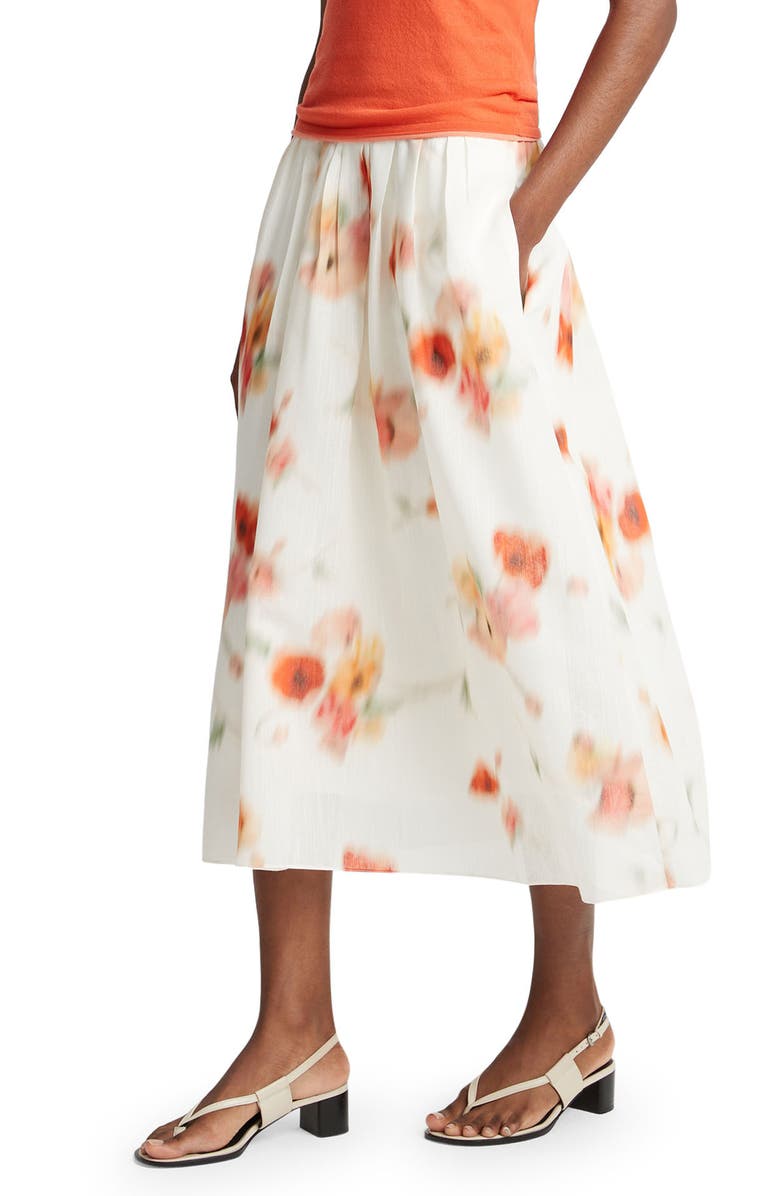 Vince Poppy Blur Gathered Easy Skirt, Alternate, color,