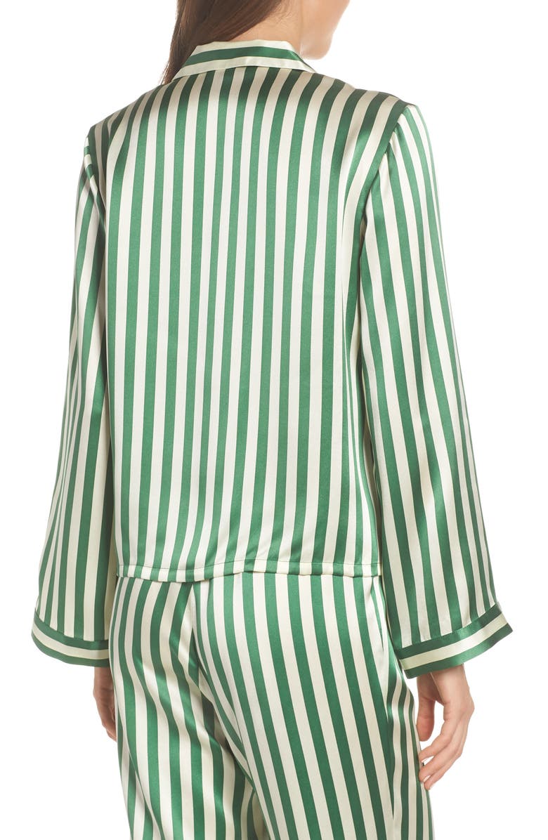 Morgan Lane Ruthie Silk Stripe Pajama Top, Alternate, color, 