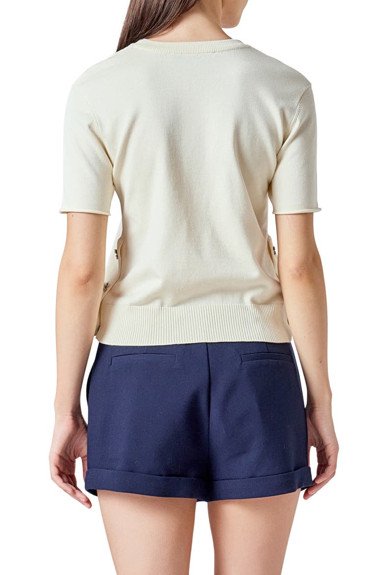 Side Bow Sweater, Alternate, color, CREAM