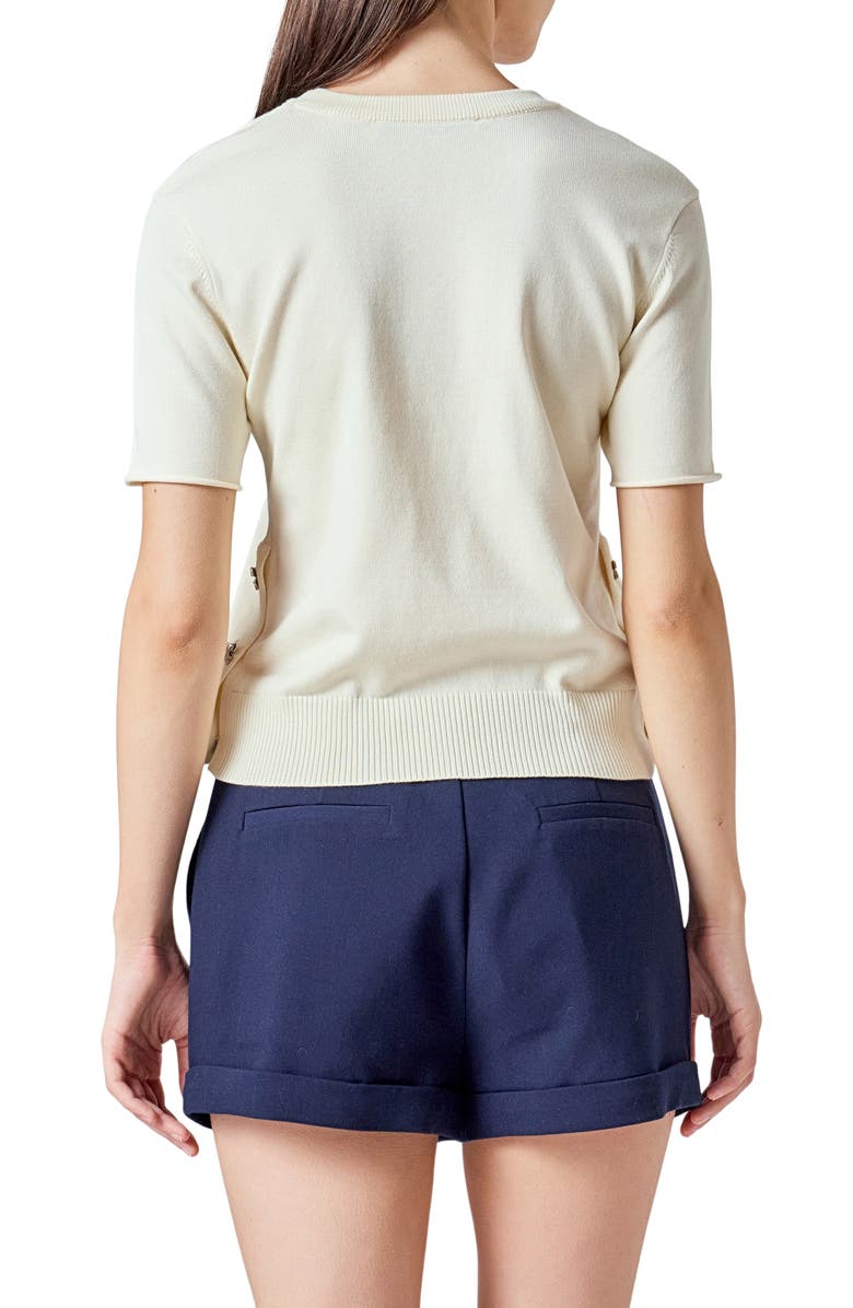 Endless Rose Side Bow Sweater, Alternate, color, Cream