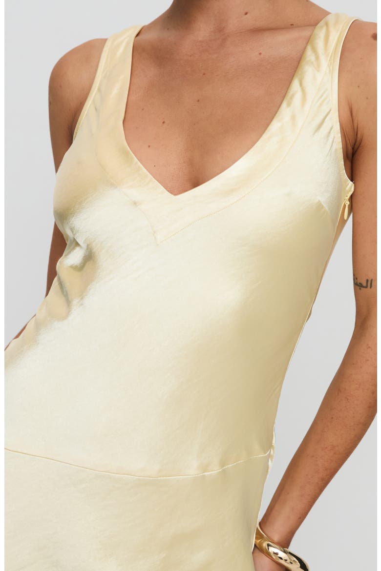 Kingslie Open Back Satin Minidress, Alternate, color, YELLOW