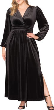 Kiyonna Vivienne Long Sleeve Velvet Gown