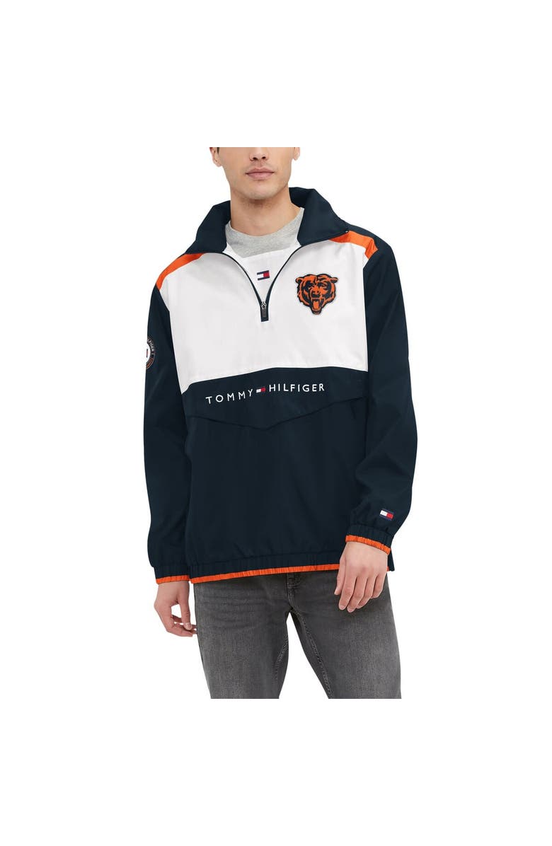 Tommy Hilfiger Men's Tommy Hilfiger Navy/White Chicago Bears Carter Half-Zip Hooded Top, Alternate, color, Navy