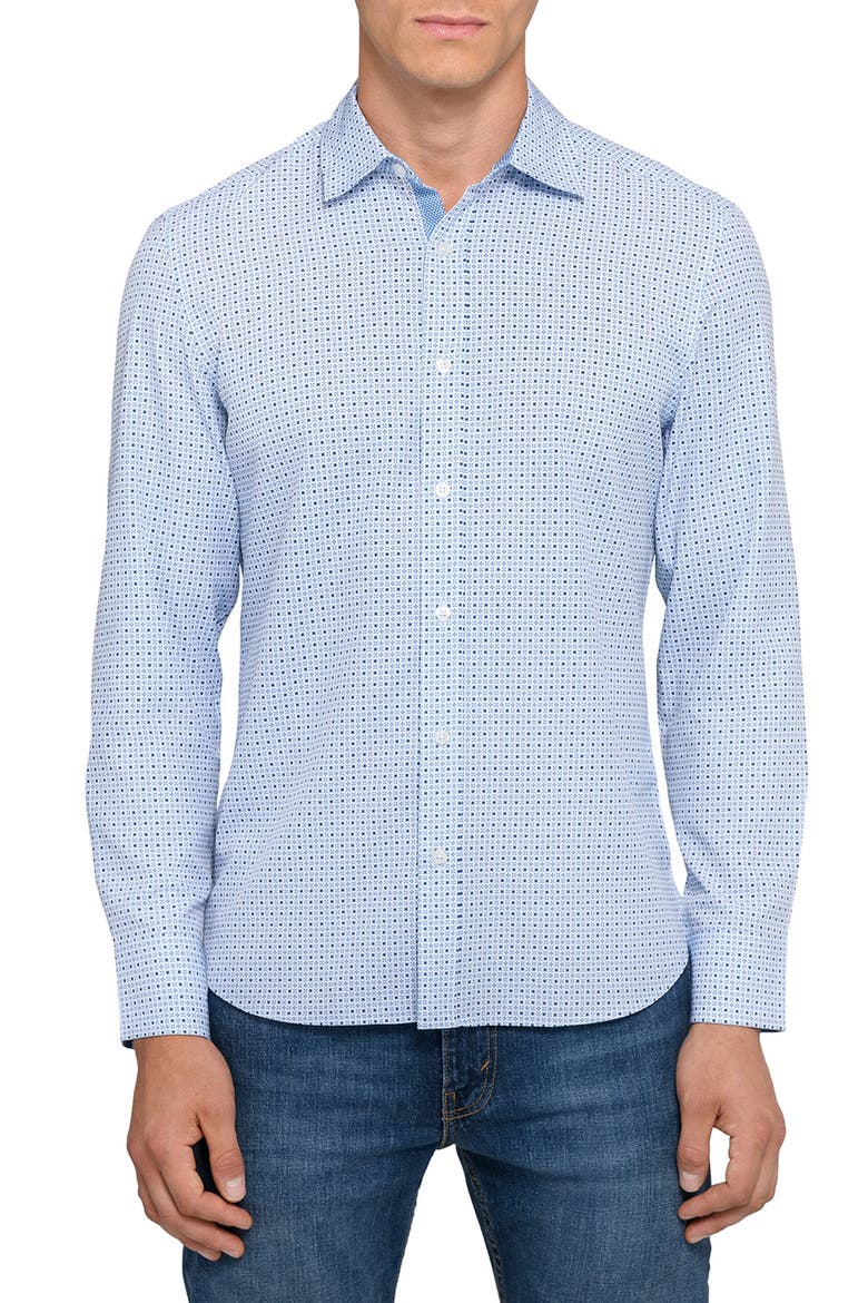 Dash Duo Woven Long Sleeve Basic, Main, color, WHITE/BLUE