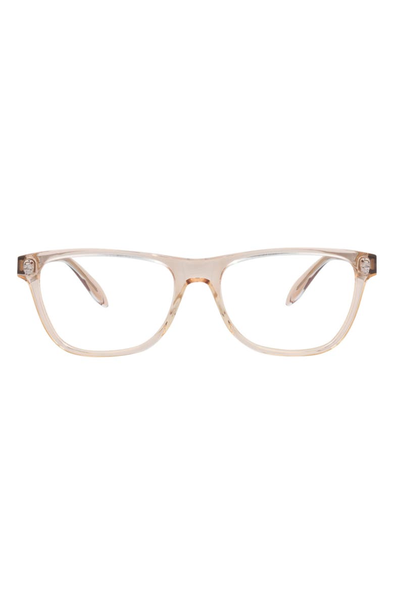 McQueen 53mm Square Reading Glasses, Main, color, Beige/ Beige Transparent