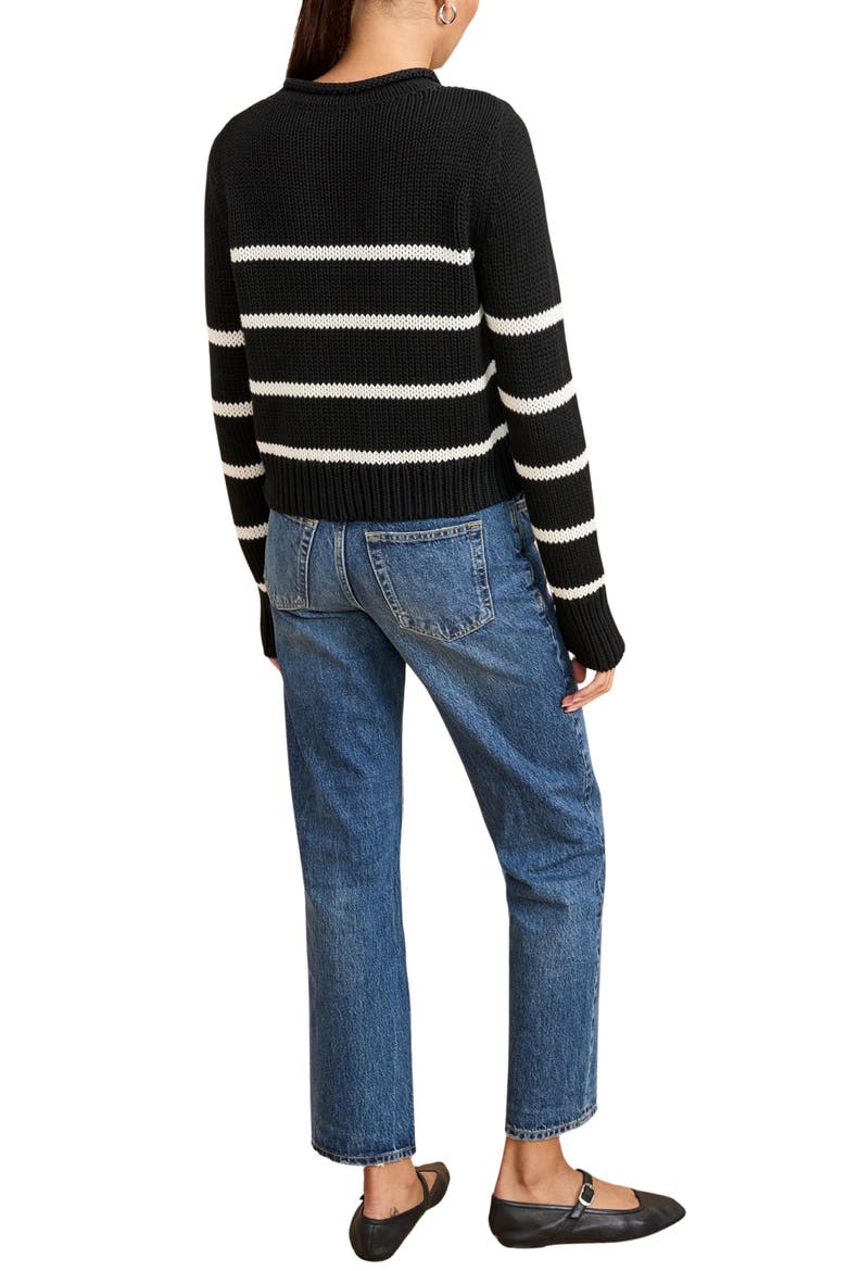 Mini Marina Sweater, Alternate, color, Black/Cream