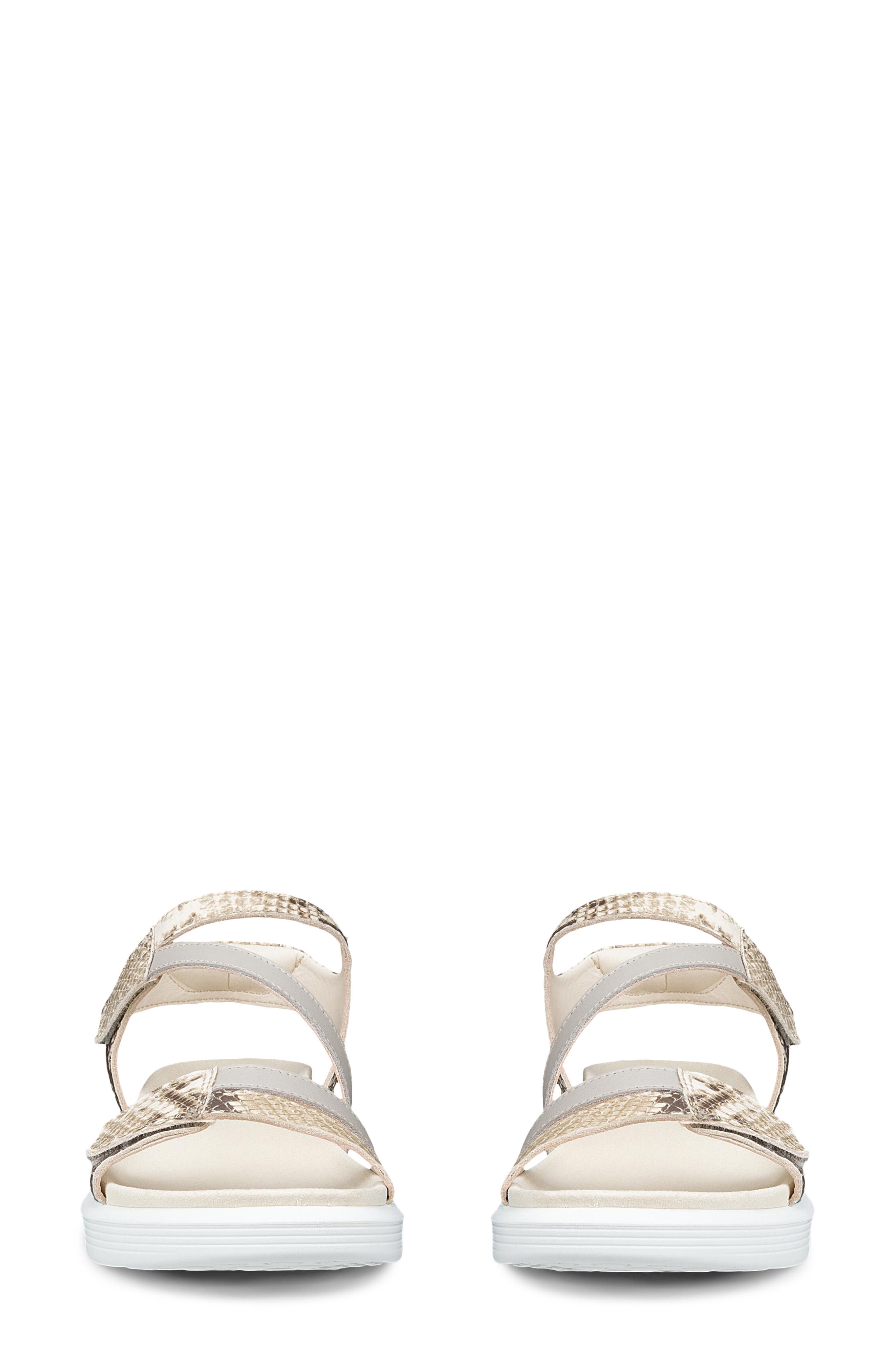 Soft Three Strap Sandal, Alternate, color, PURE CASHMERE METALLIC