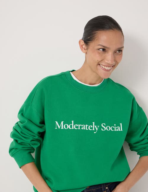 Hush Social In Theory Graphic Sweatshirt In Green