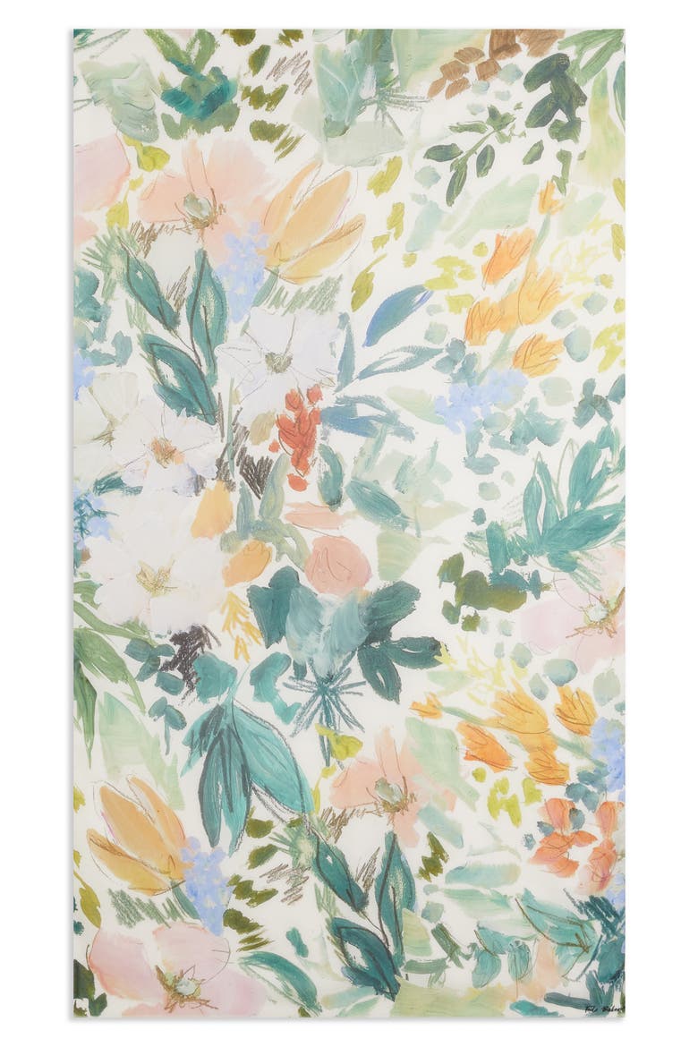 Audrey's Floral Scarf, Alternate, color, WHITE/ GREEN FLORAL