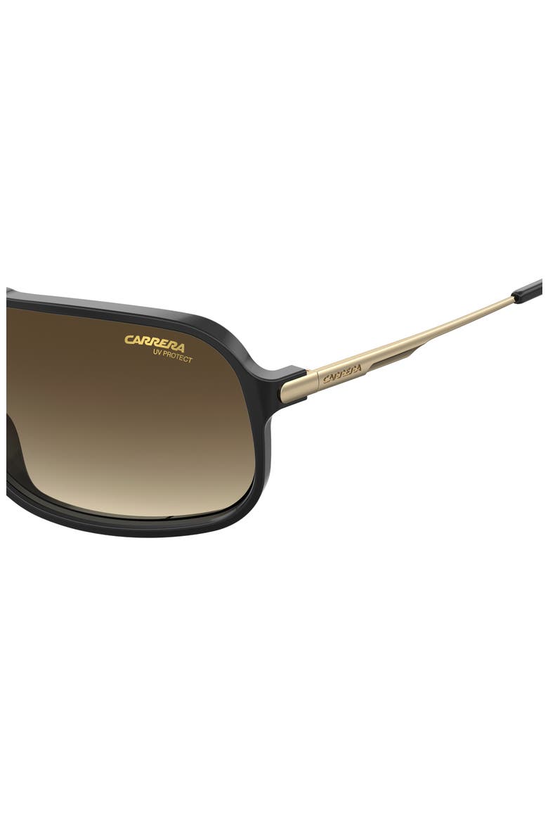 64mm Polarized Rectangle Sunglasses, Alternate, color, BLACK/ BROWN GRADIENT
