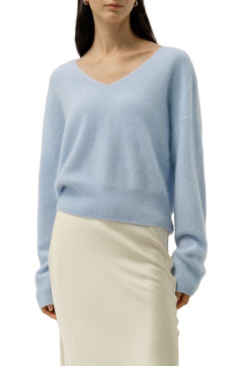 Women's Brushed V-Neck Cashmere Sweater