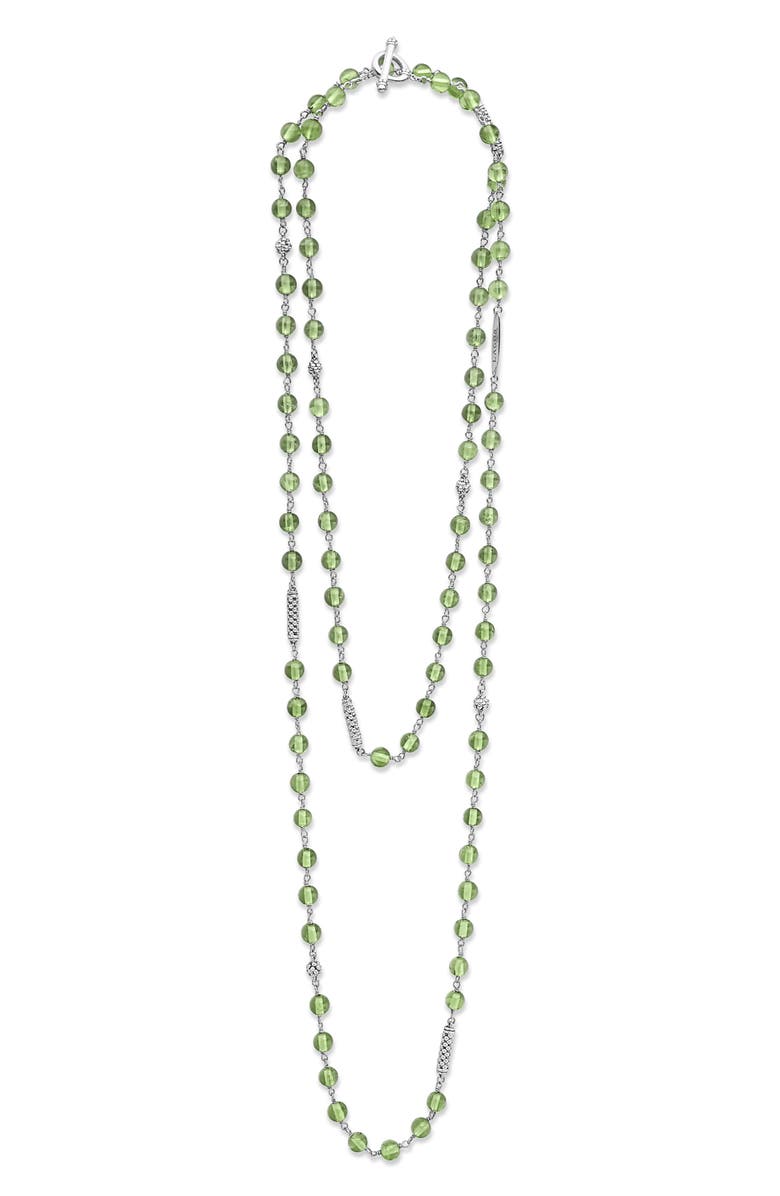 LAGOS Caviar Icon Peridot Bead Layered Toggle Necklace, Main, color,