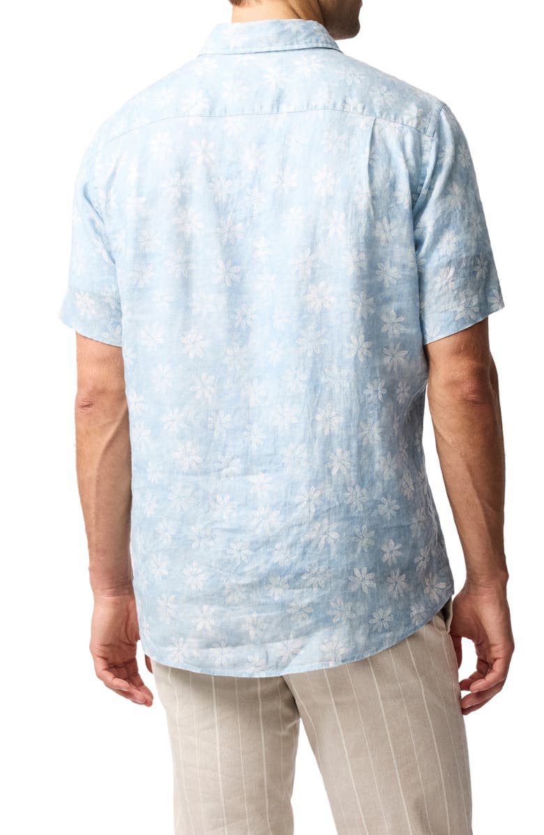 Rodd & Gunn Belleknowes Original Fit Floral Short Sleeve Linen Button-Up Shirt, Alternate, color, Mist