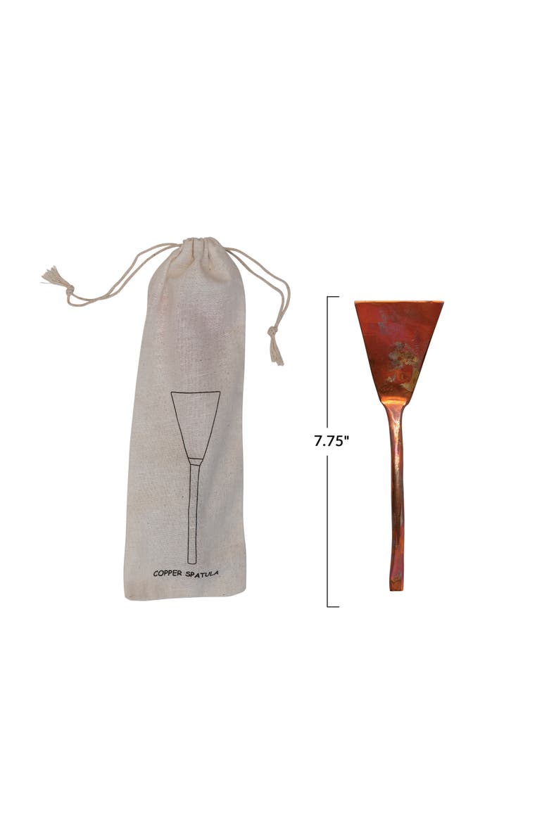 Modern Copper Cake Server in Drawstring Bag, Burnt Finish, Alternate, color, Multicolor