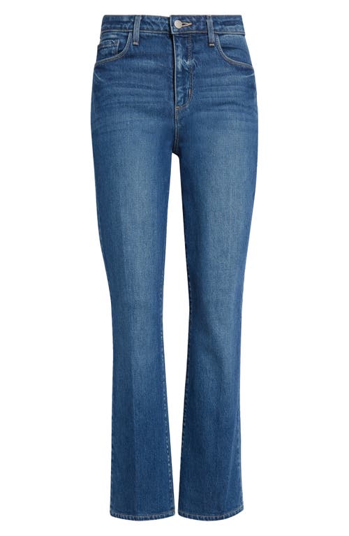L Agence Kendra Cropped Distressed High-rise Flared Jeans