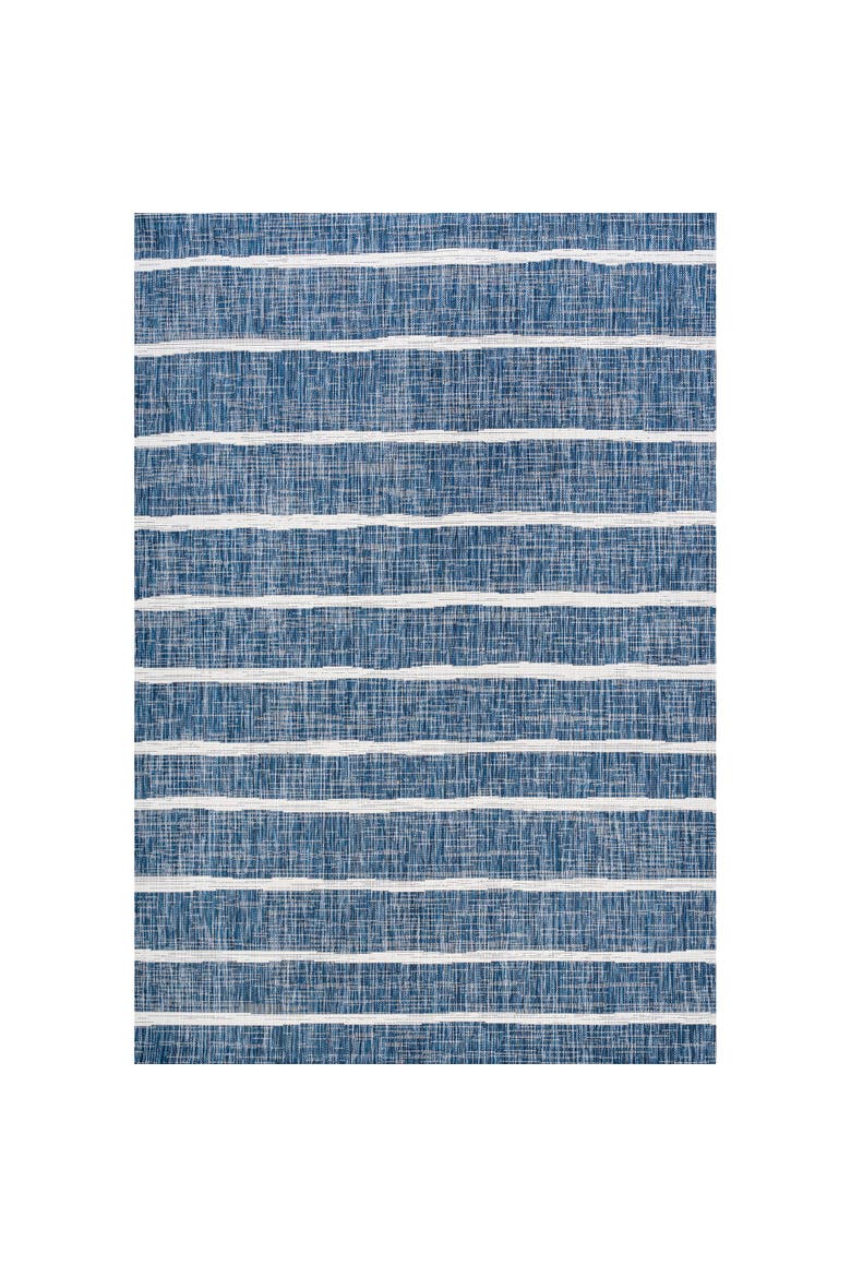 Colonia Berber Stripe Indoor/Outdoor Area Rug, Main, color, Blue/Ivory