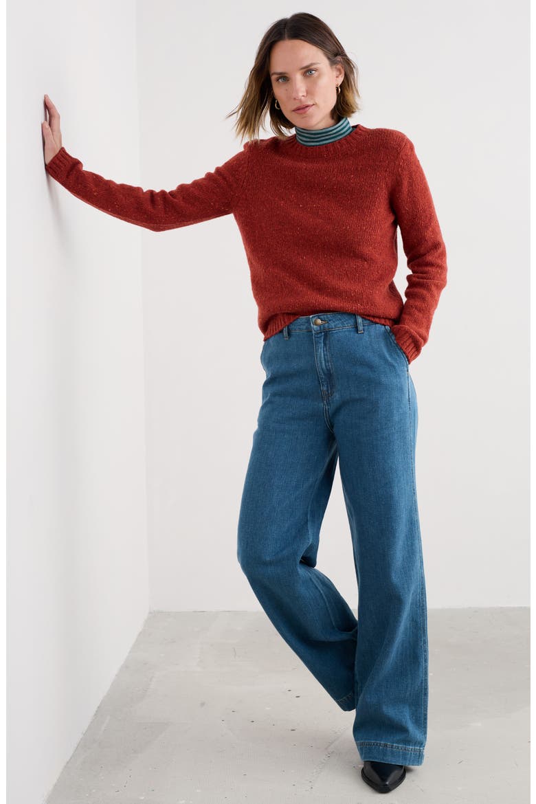 Dawson Pick Merino Wool Blend Crewneck Sweater, Alternate, color, KNIT MELANGE RED SAIL