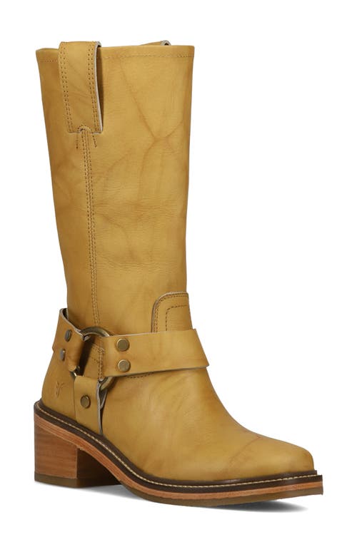 Frye Kate Harness Block Heel Tall Boots In Yellow