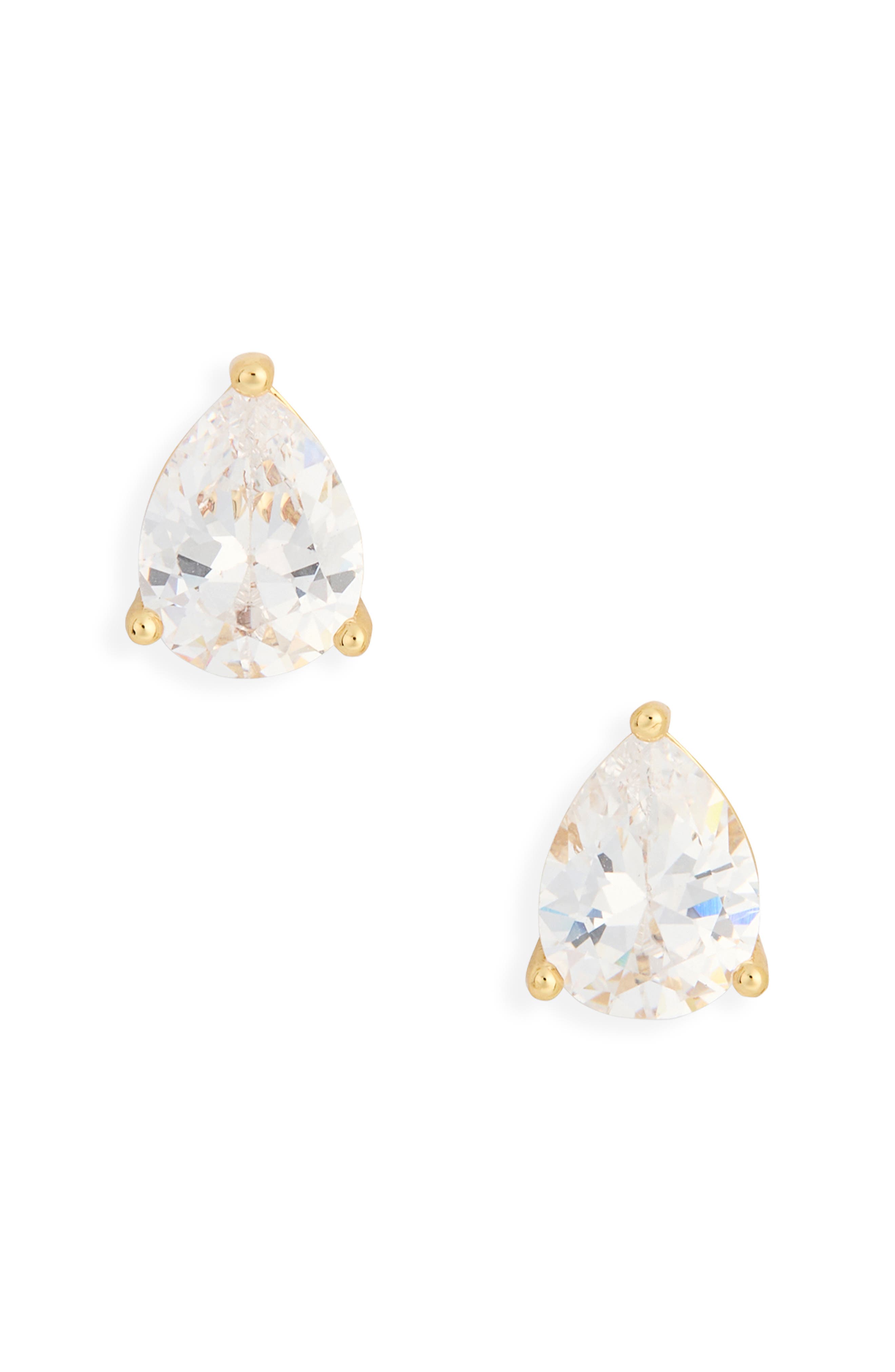 Pear Cubic Zirconia Stud Earrings
