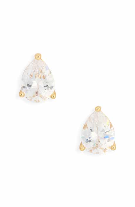 Pear Cubic Zirconia Stud Earrings
