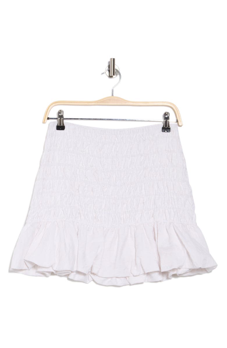 Leith Smocked Miniskirt, Alternate, color, White