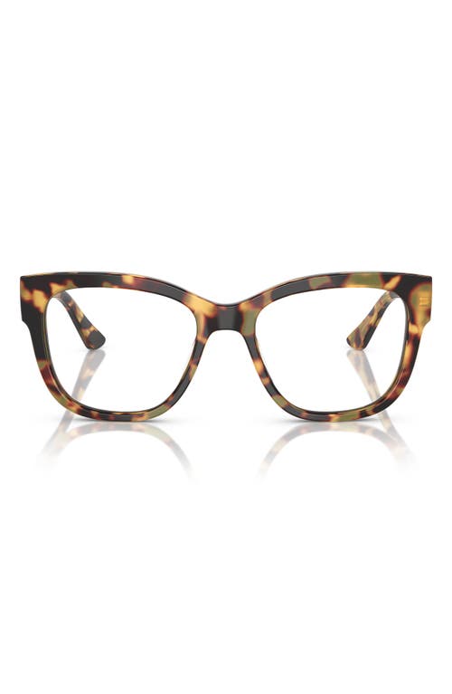 Vogue 53mm Square Optical Glasses In Yellow Tortoise