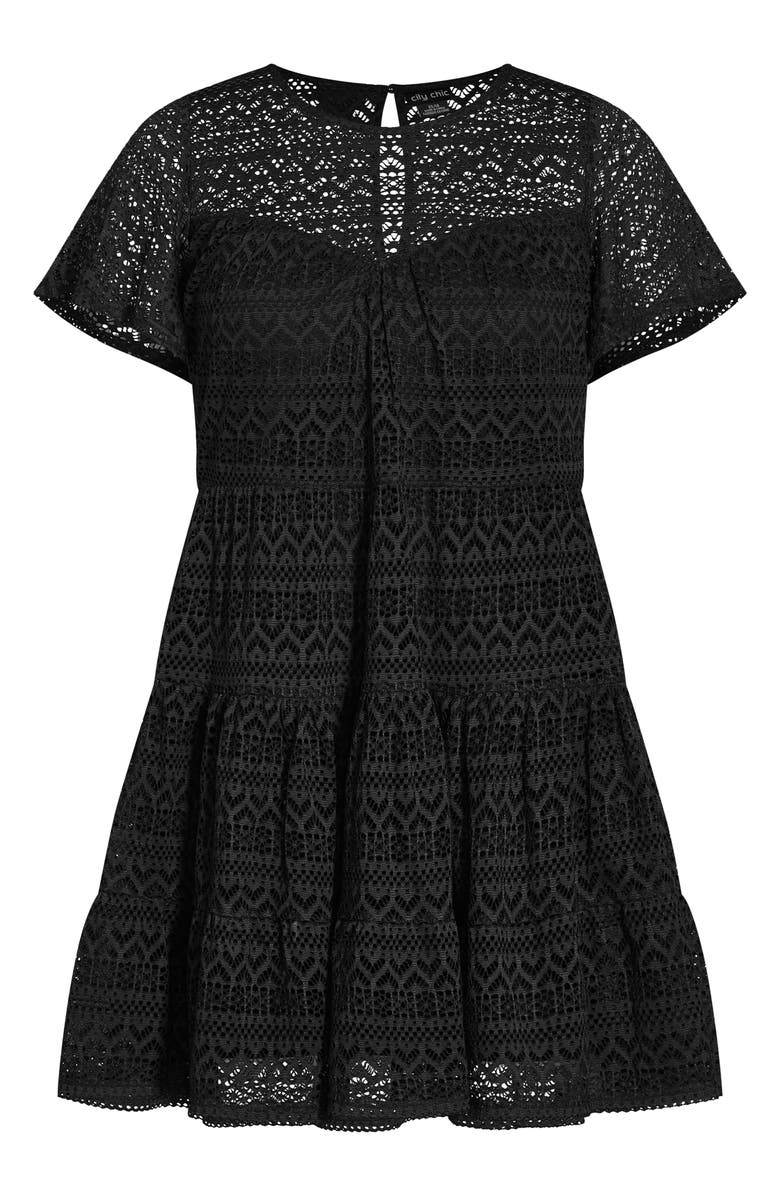 City Chic Serenity Lace Fit & Flare Minidress, Alternate, color, 