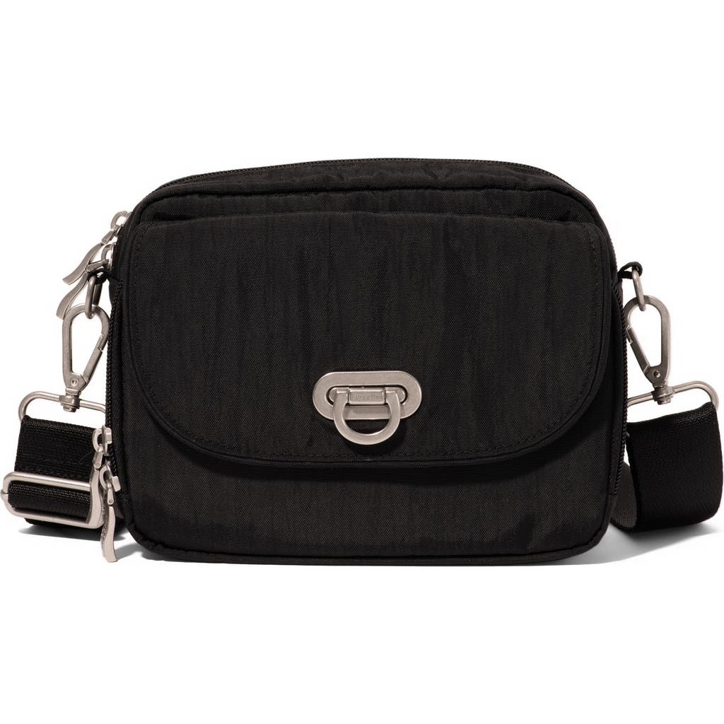 Shop Baggallini Coastal Flip Lock Camera Bag Crossbody In Black