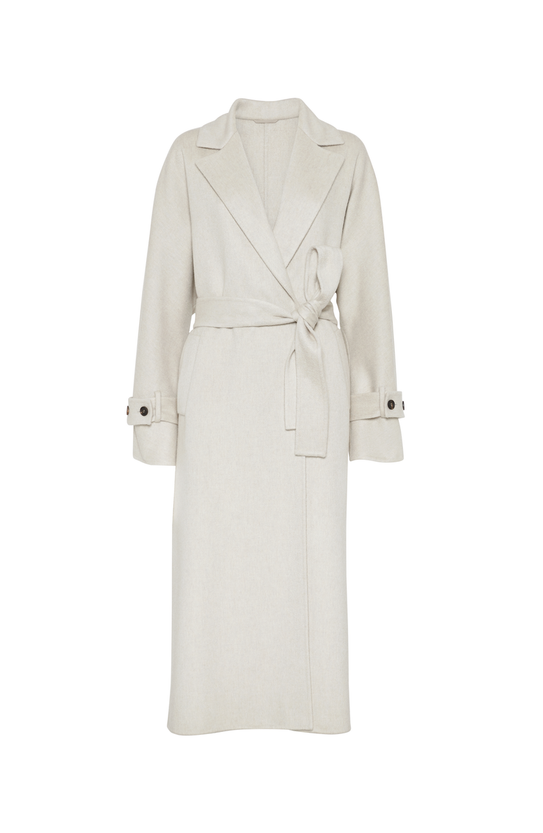 Brunello Cucinelli Hand-crafted coat in cashmere double beaver cloth with monili, Main, color,