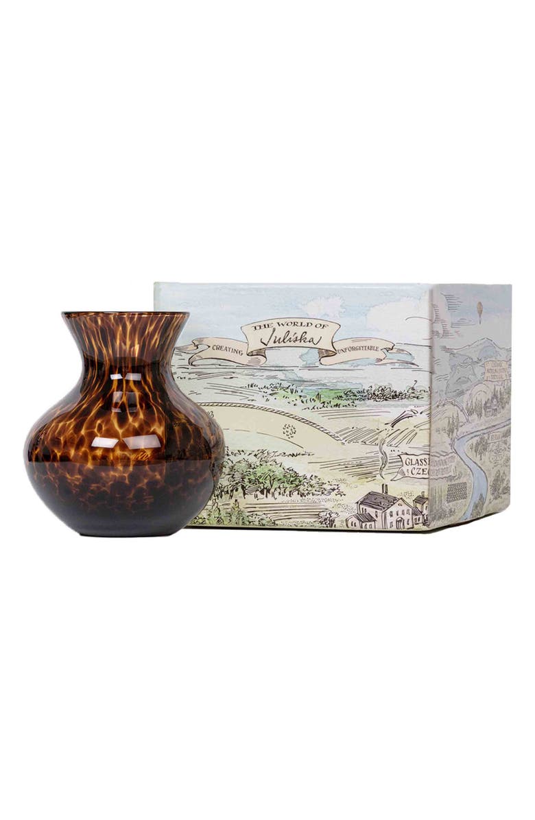 Juliska Puro 6-Inch Tortoiseshell Pattern Glass Vase, Alternate, color,