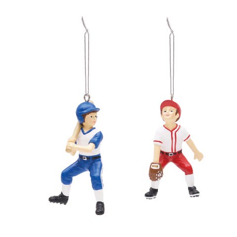 Baseballs Kids Ornaments Set of 2