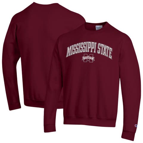 Men's Champion  Maroon Mississippi State Bulldogs Arch Over Logo Pullover Sweatshirt
